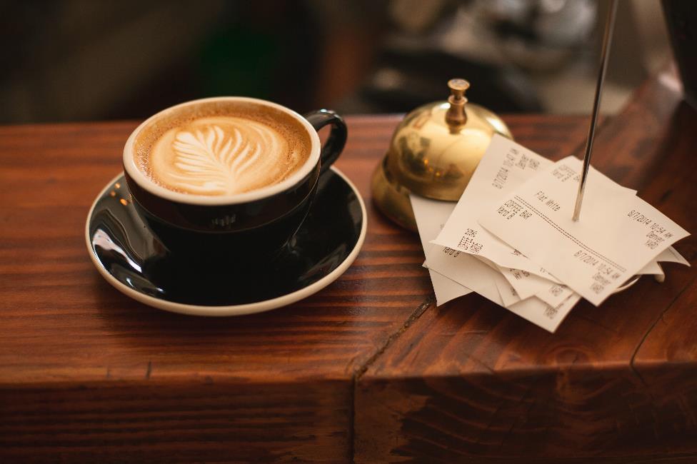 A cup of coffee on a table